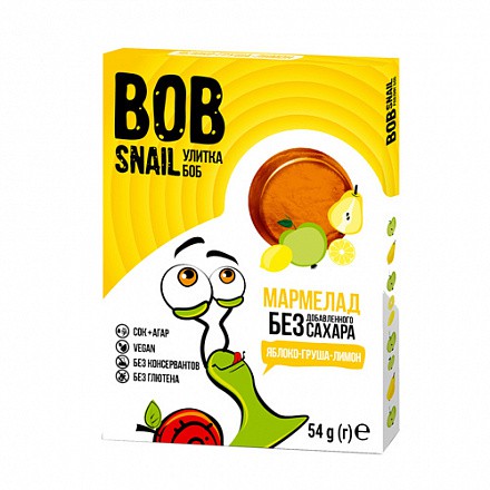 Мармелад "Яблоко, груша, лимон", Bob snail, 54 г