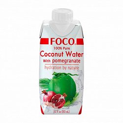 Кокосовая вода c гранатом, FOCO, 330 мл