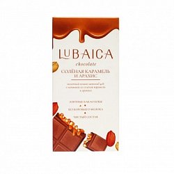 Молочный шоколад с начинкой "Соленая карамель и арахис", Lubaica, 70 г