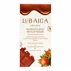 Молочный шоколад с начинкой "Шоколадно-фундучный", Lubaica, 70 г