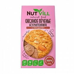 Овсяное печенье безглютеновое "С миндалем", NutVill, 85 г
